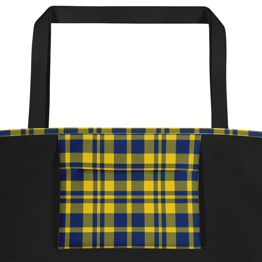 Yellow and Blue Plaid Tote Bag product image (4)