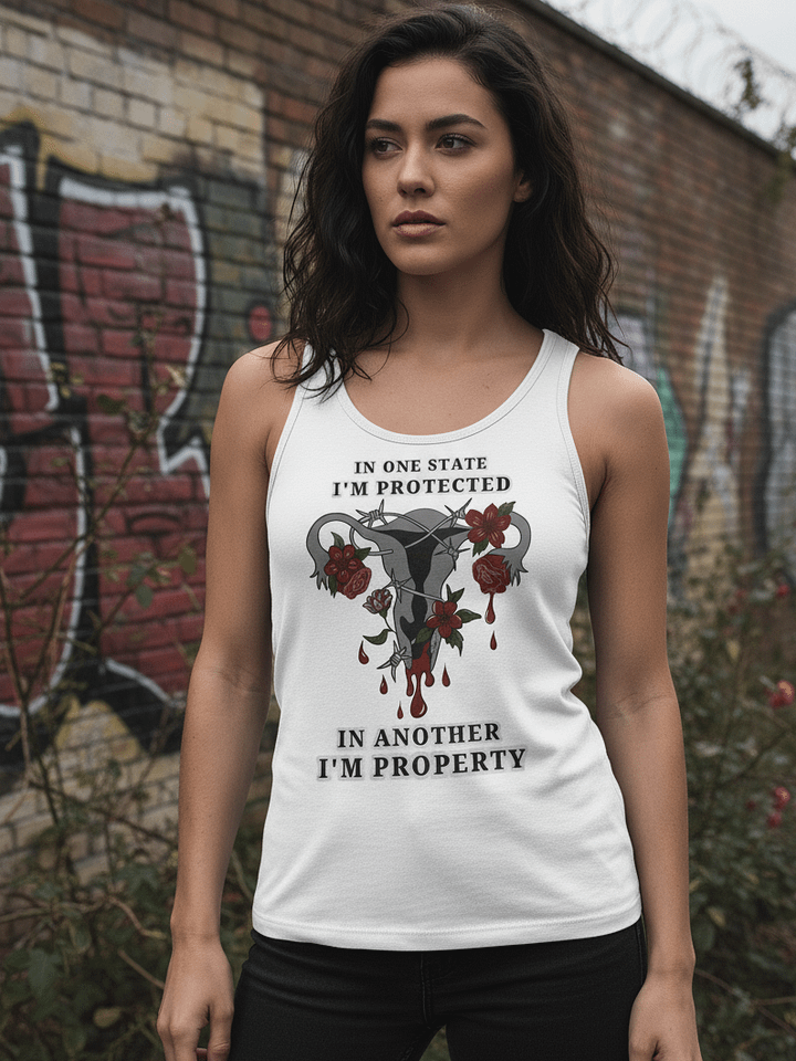 Barbed Wire Uterus Tank Top – Bold Protest Statement product image (1)