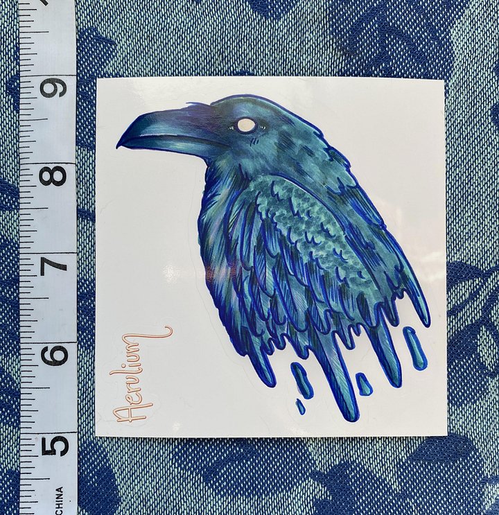 Frigid Winter Gloopy Raven Kiss-Cut Sticker product image (2)