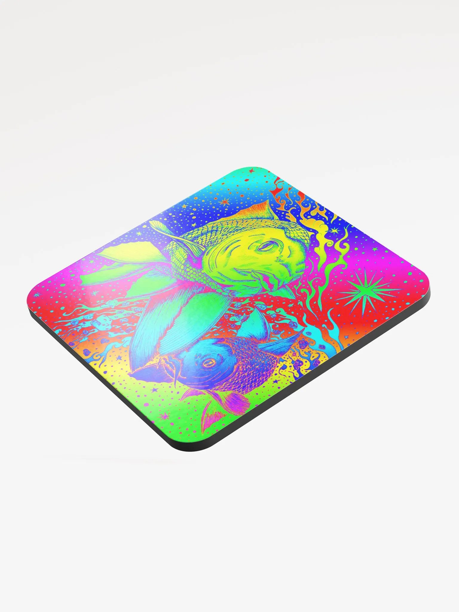 Limited edition Full Rainbow Pisces Zodiac coaster product image (3)
