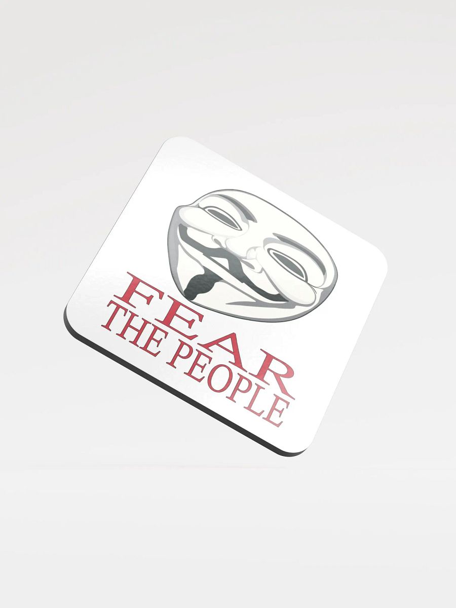 Fear The People - Red - Glossed Cork Coaster product image (2)