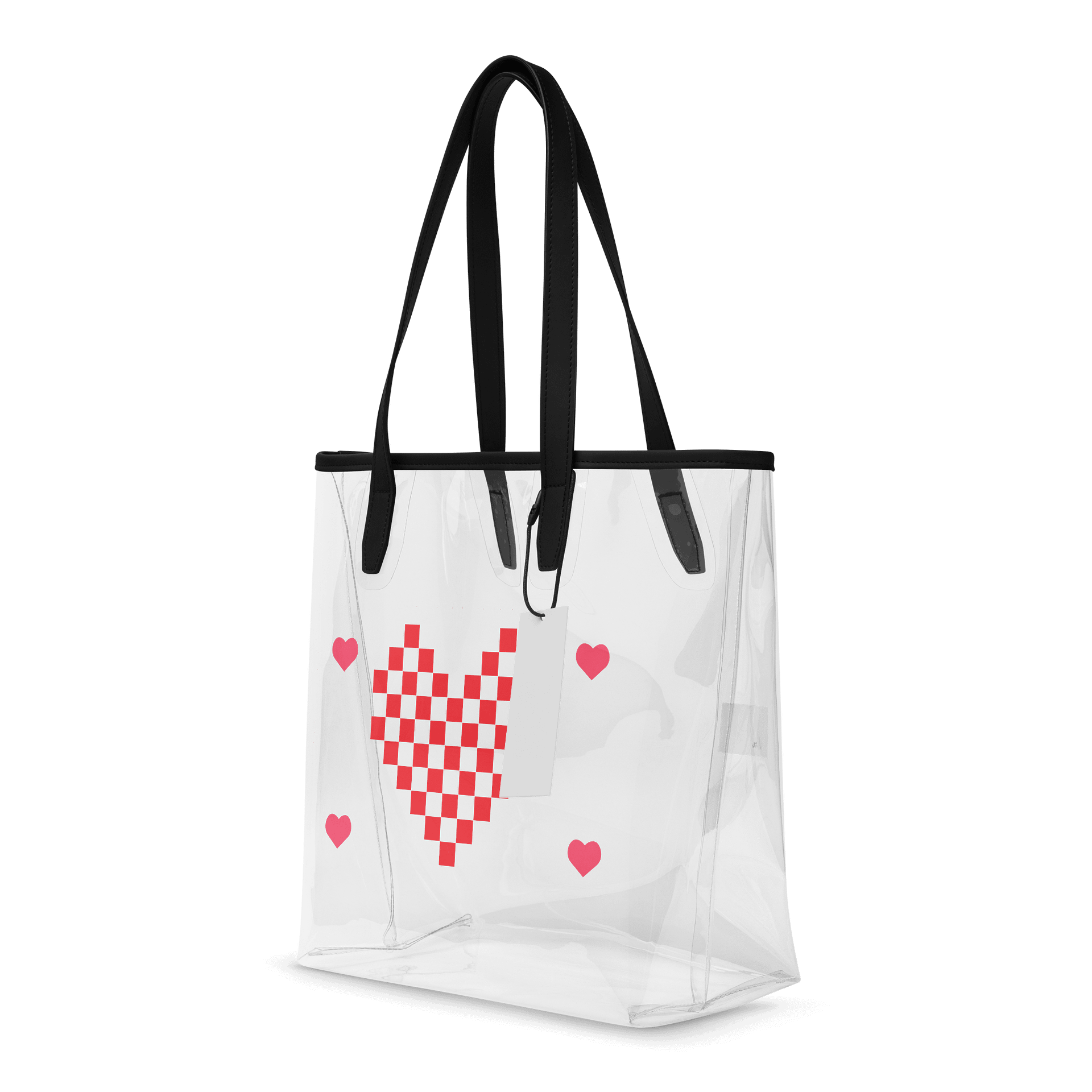 Pixel Heart Clear Tote Bag product image (4)