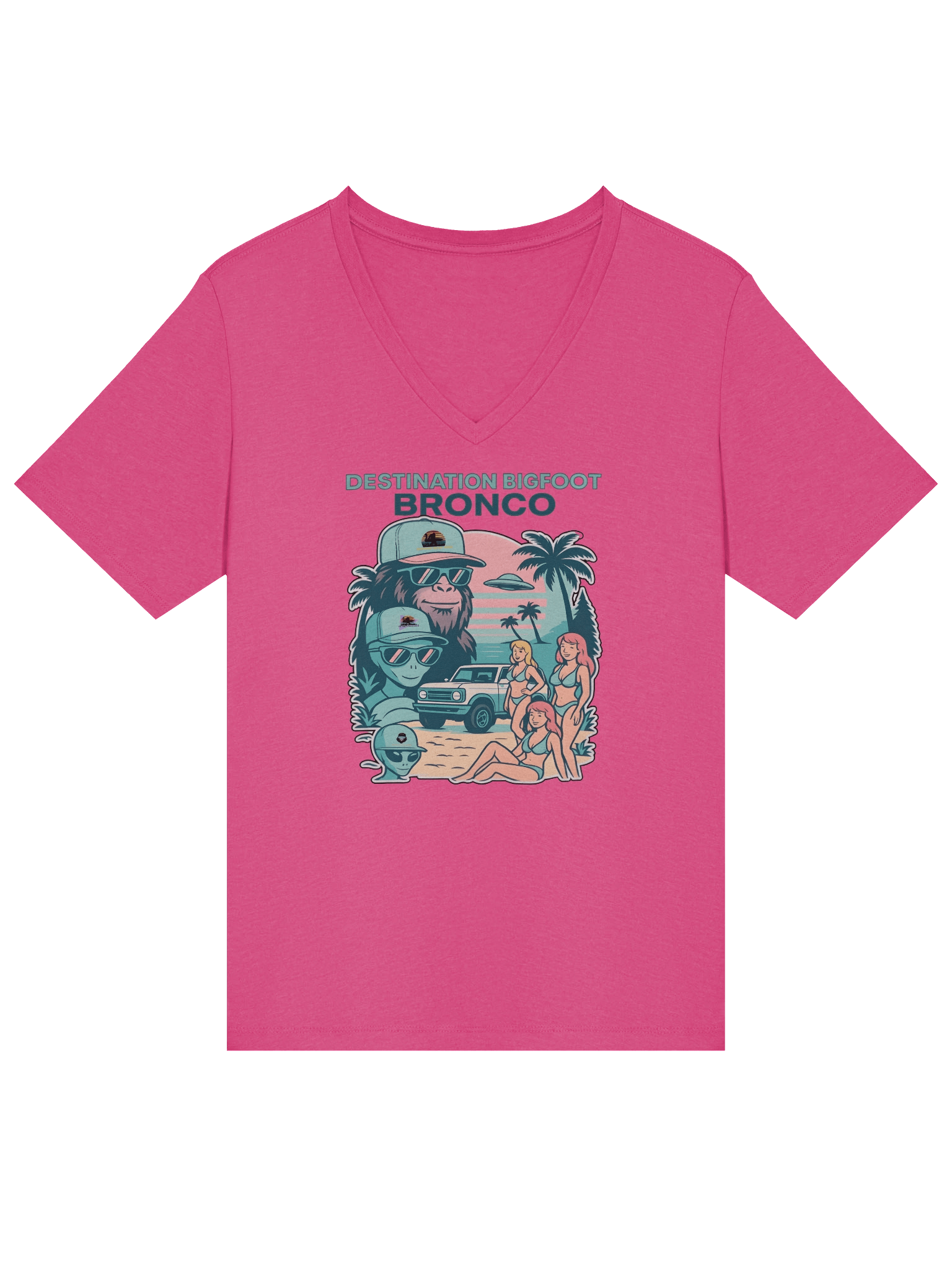 Destination Bigfoot Bronco Legends Of Sunset Best Friends Bella+Canvas Women's Relaxed V-Neck T-Shirt (Multiple Colors Available) product image (25)