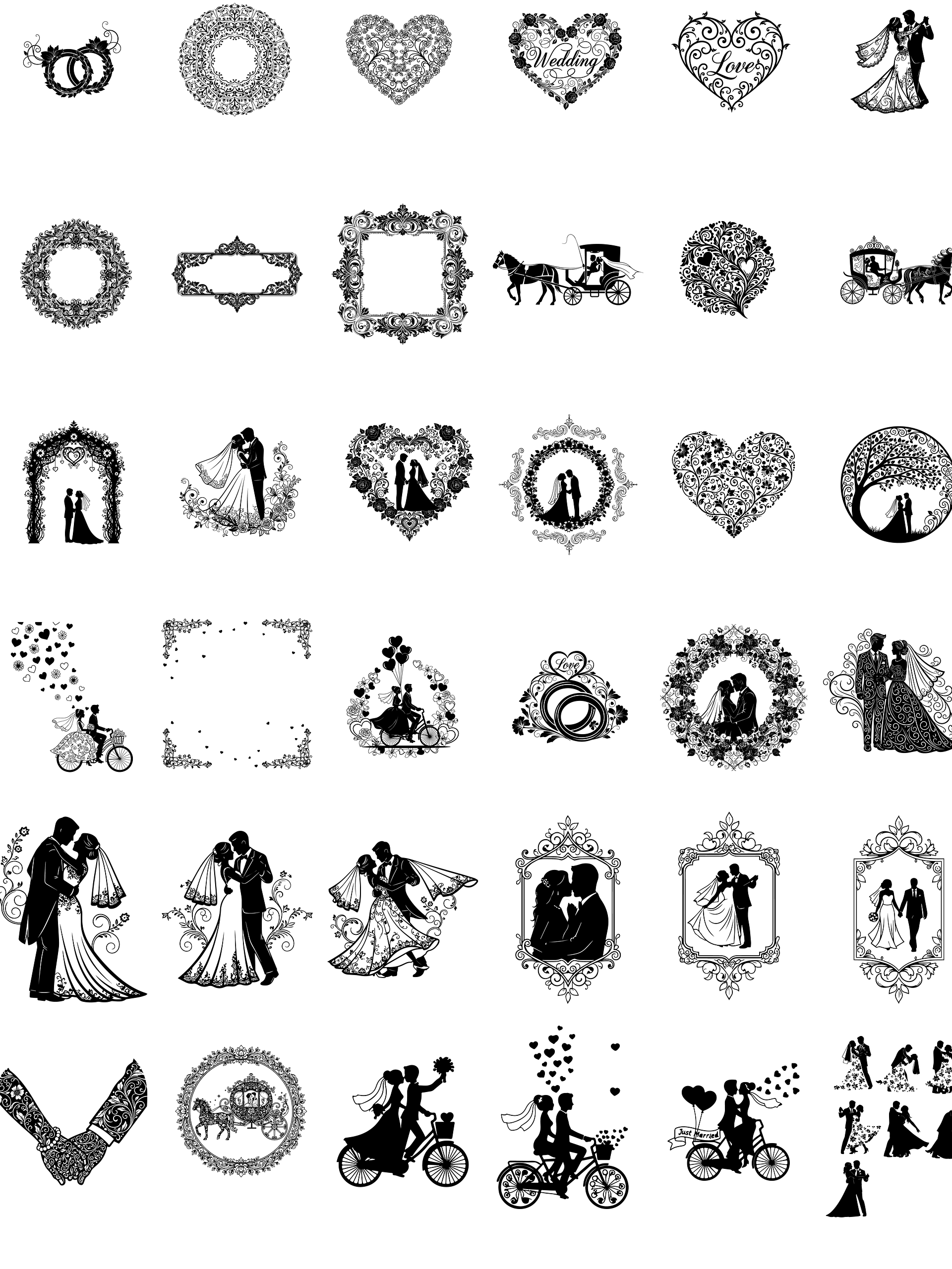 Wedding svg set, Mr and Mrs svg, family monogram designs, decorative ornaments, bride groom quotes, png files product image (3)