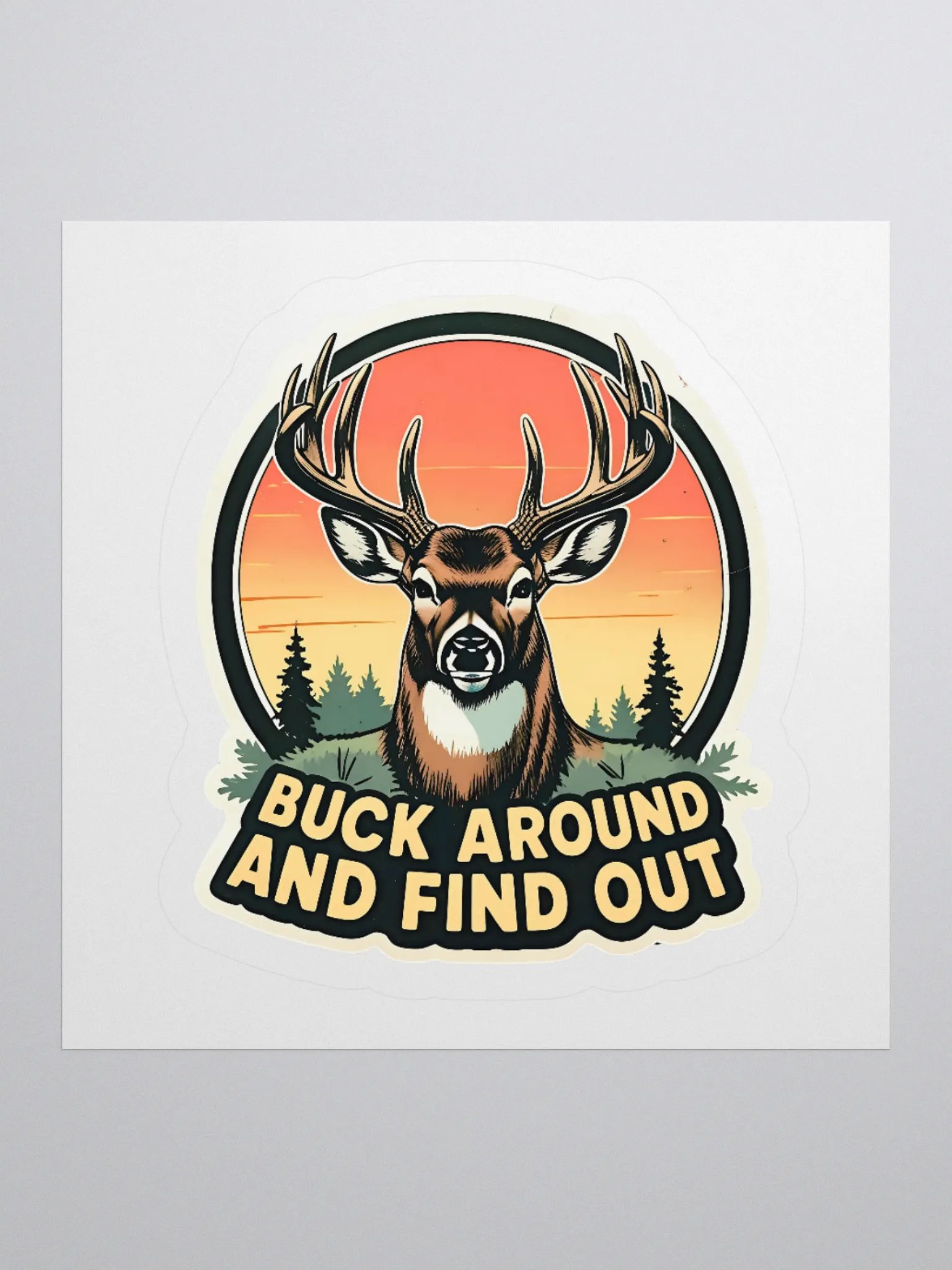 Buck Around Sunset Kiss Cut Stickers product image (3)