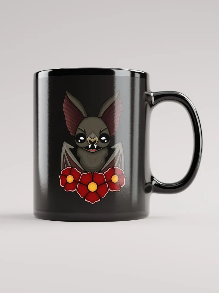 Floral Bat Black Glossy Mug product image (1)
