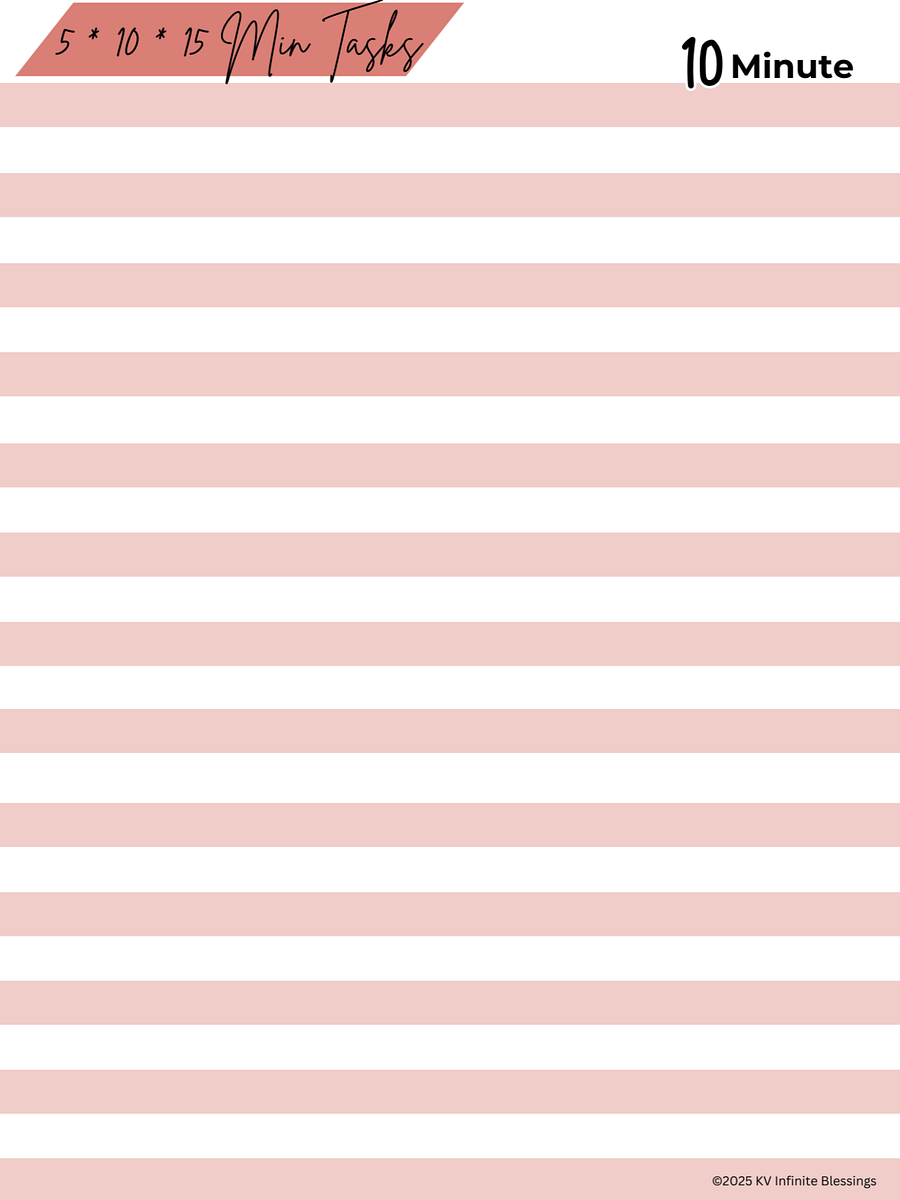 5, 10, 15-Minute Task List | Digital & Printable Bullet Journal product image (6)