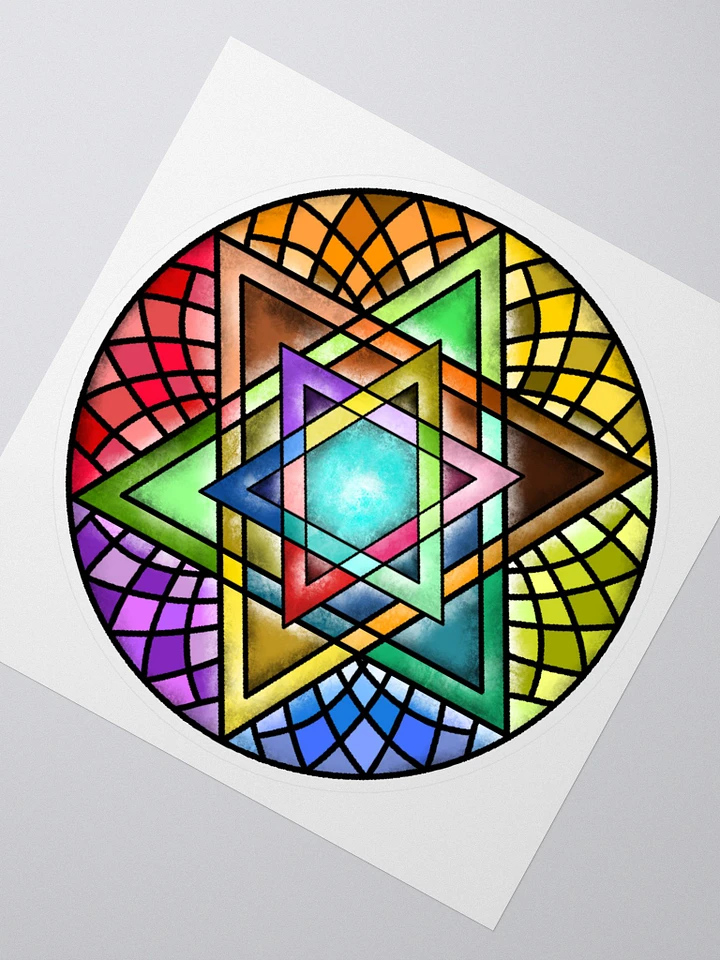 Star of David Stained Glass Art Sticker product image (1)