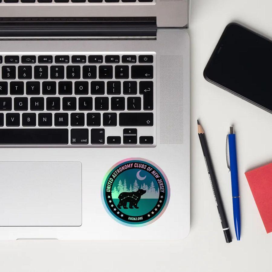 Shiny Round Sticker - Bear and Moon product image (12)