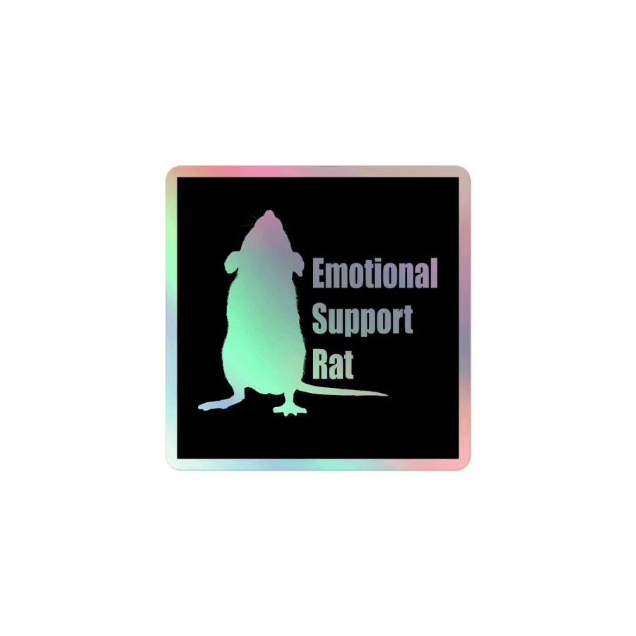 Emotional Support Rat holographic sticker product image (1)