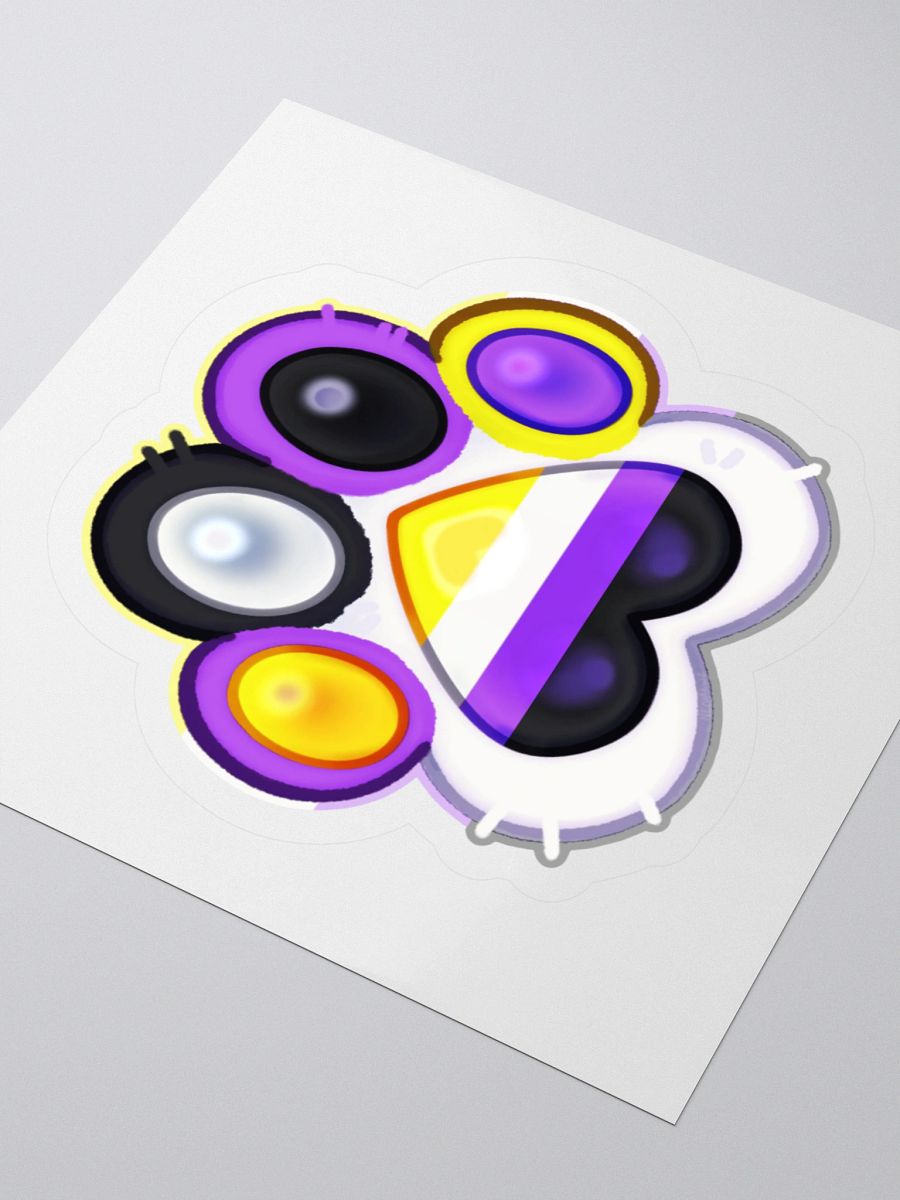 Nonbinary Pride Paw Print Kiss Cut Stickers product image (11)