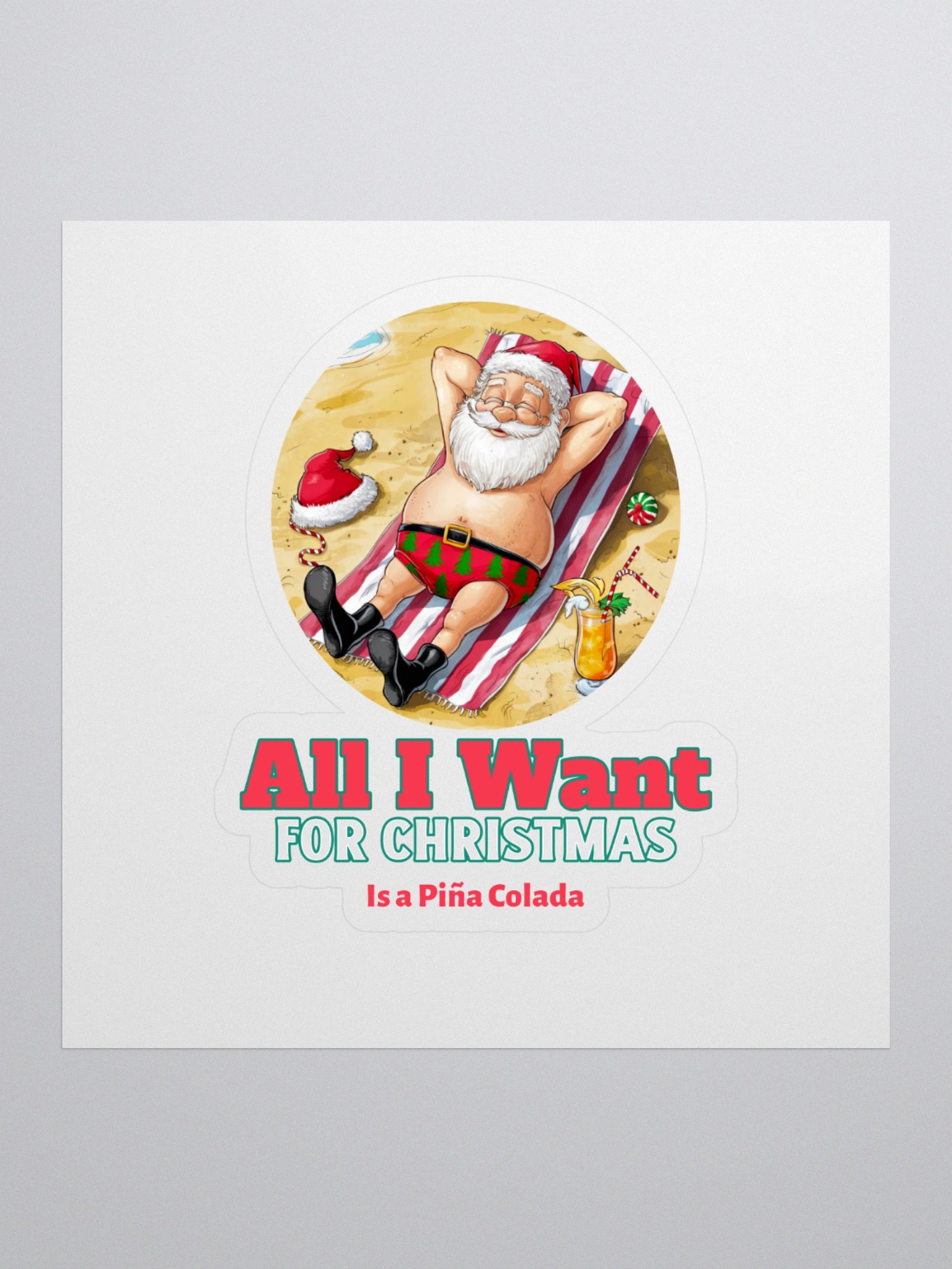 Christmas Chill Santa Beach Stickers product image (1)