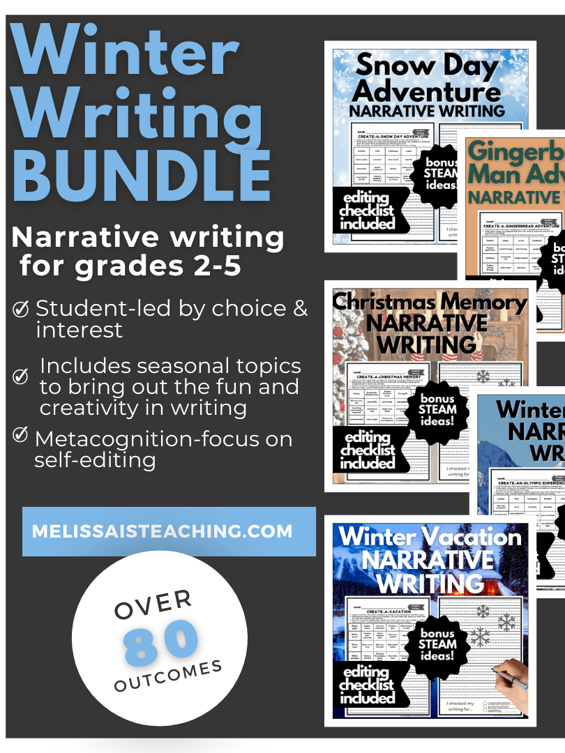 Winter Writing Editing Sub Plan 2nd 3rd 4th 5th Grade Snow Day, Olympics, Christmas, Gingerbread, and Vacation! product image (1)