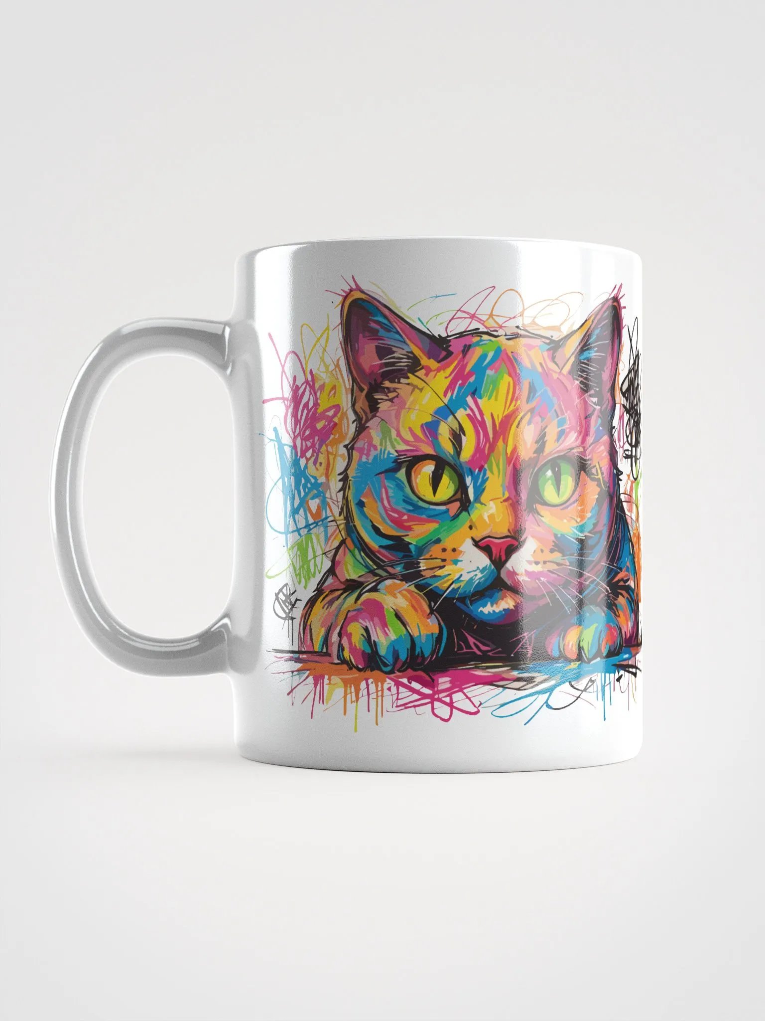 Graffiti Scribbles Cat 3 , Mug product image (12)