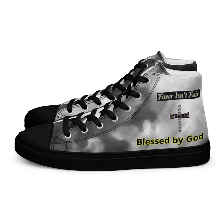 Diamond Cross Black Watercolor High Tops - Black Soles product image (1)