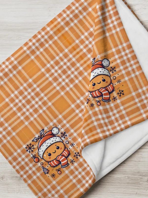 Tangerine Plaid Xmas Blanket product image (2)