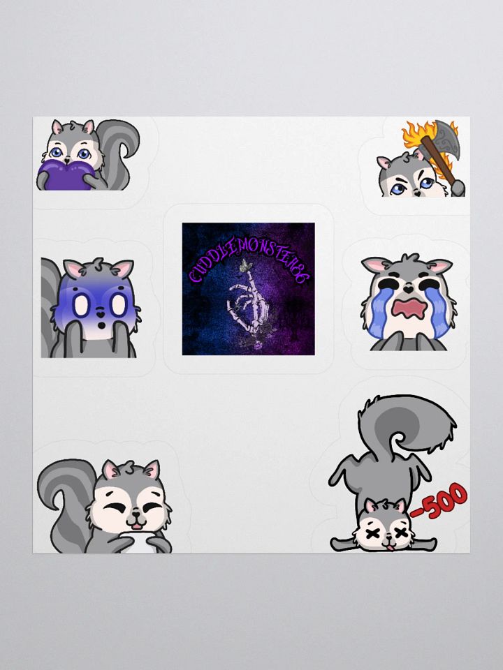Cuddle Squirrel Kiss Cut Stickers product image (1)