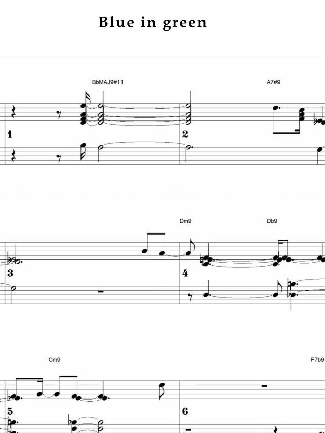 Blue in green - Piano sheet music product image (1)