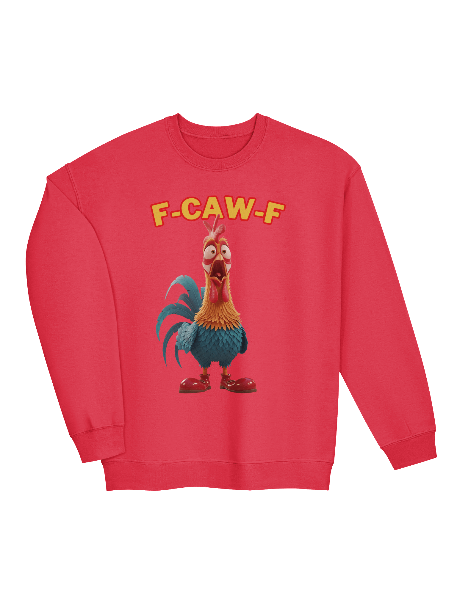 Funny Rooster Sweatshirt – Big Rooster Graphic Sweatshirt with “F-CAW-F” Slogan – Farm Humor Sweater, Gag Gift product image (32)