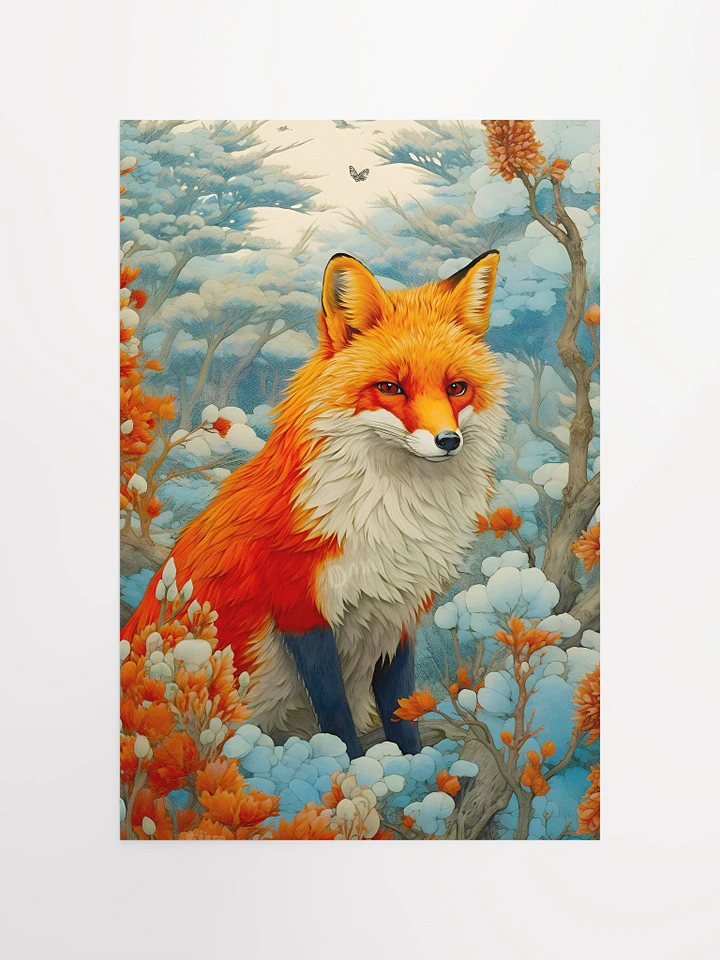Red Fox in a Whimsical Floral Wonderland Magic Forest Matte Poster product image (2)