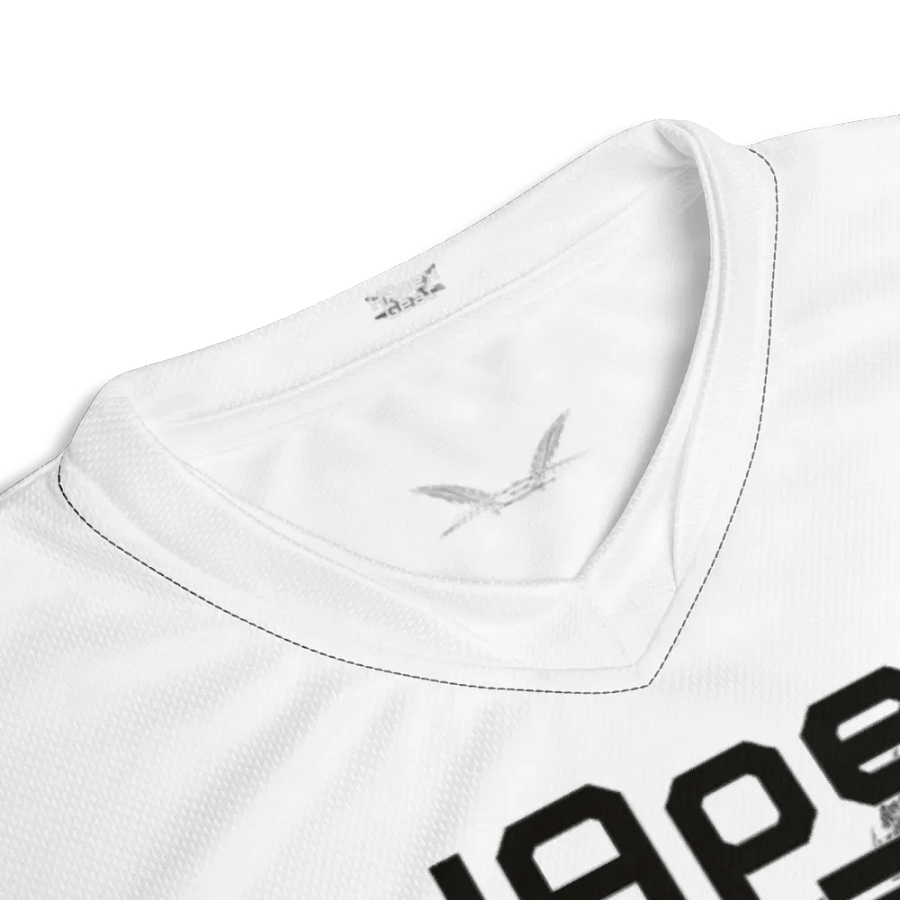 Hélain - White - Recycled Unisex Sports Jersey - Black HApex Gear Black Logo product image (4)
