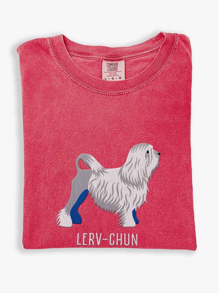 Lerv-Chun T-Shirt(Embroidered) of a Lowchen(White) product image (1)