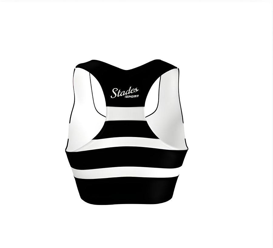 Black and White Stripes/All-Over Print Longline Sports Bra by Sublicolor product image (3)