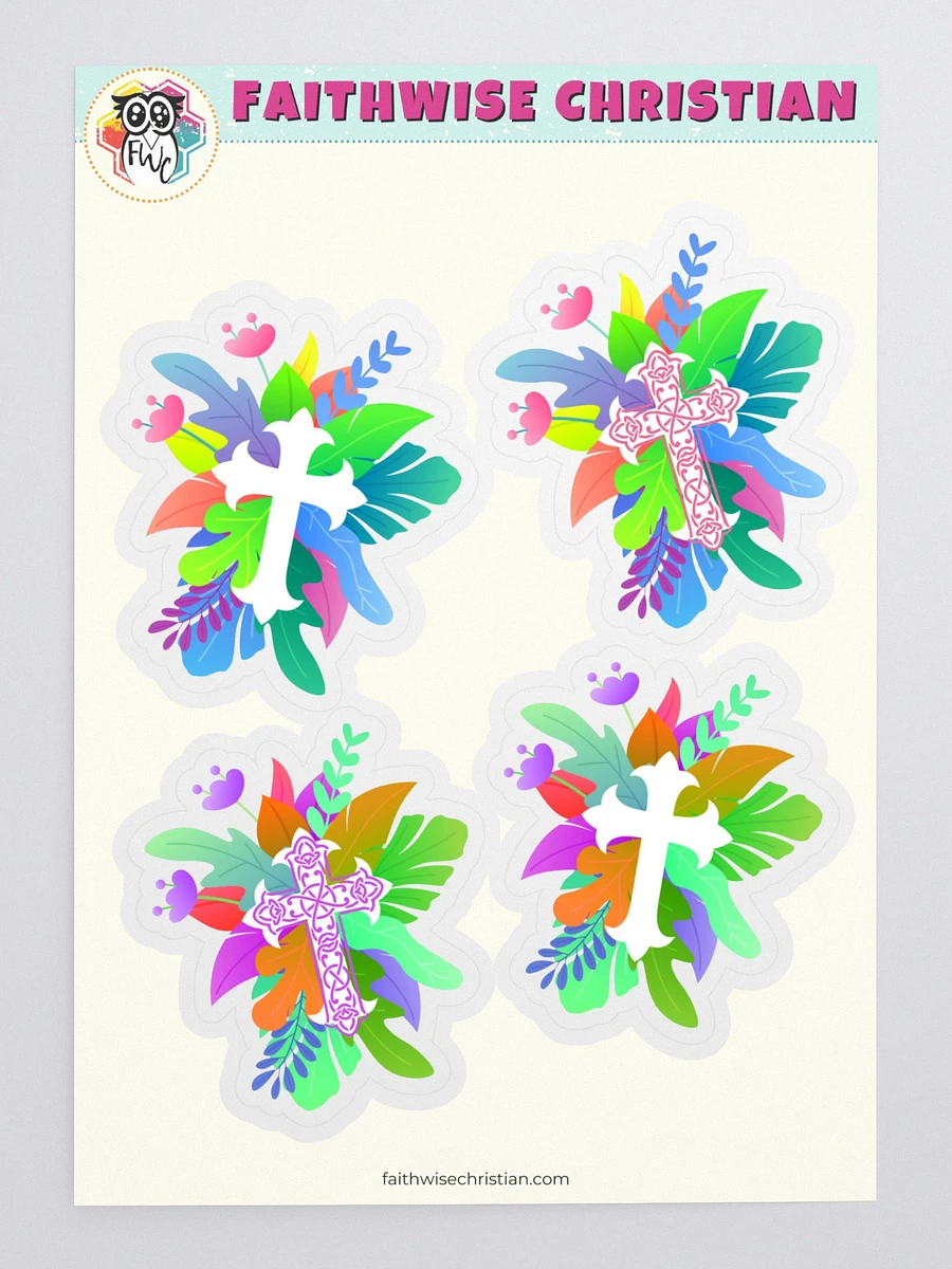 Tropical Floral Crosses Sticker Sheet product image (3)