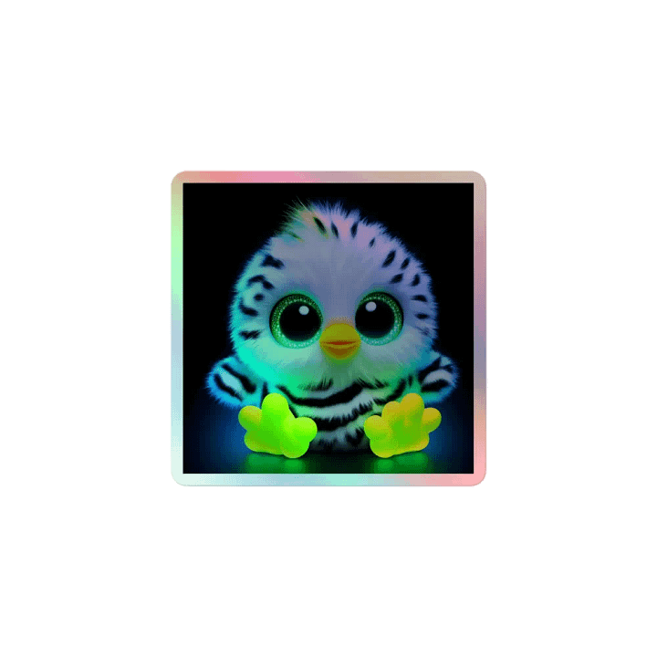 Whimsical Chick Holographic Sticker Sheet product image (1)