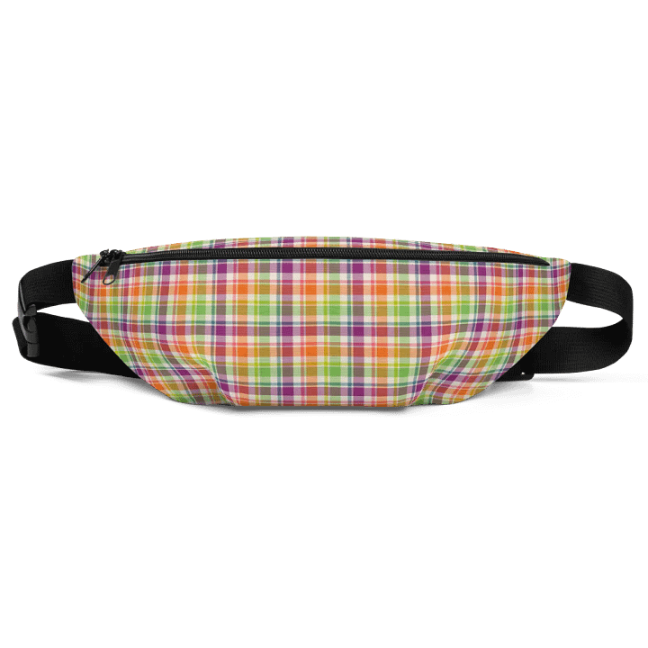 Purple, Orange, and Lime Green Plaid Fanny Pack product image (2)