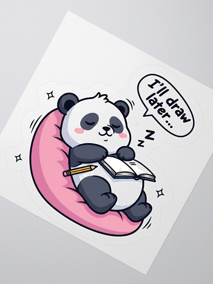 Procrastination Panda Kiss Cut Sticker product image (2)