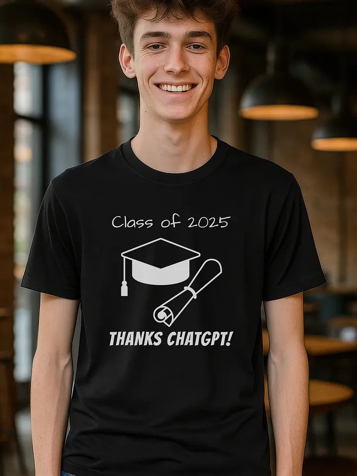 Graduation Class of 2025 THANKS CHATGPT - Funny Meme T-Shirt - Bella Canvas 3001 Unisex Staple T-Shirt product image (1)