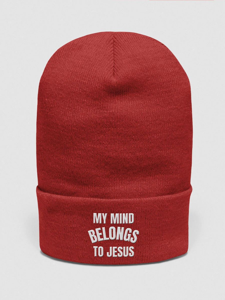 My Mind Belongs To Jesus Beanie (White Thread) product image (31)