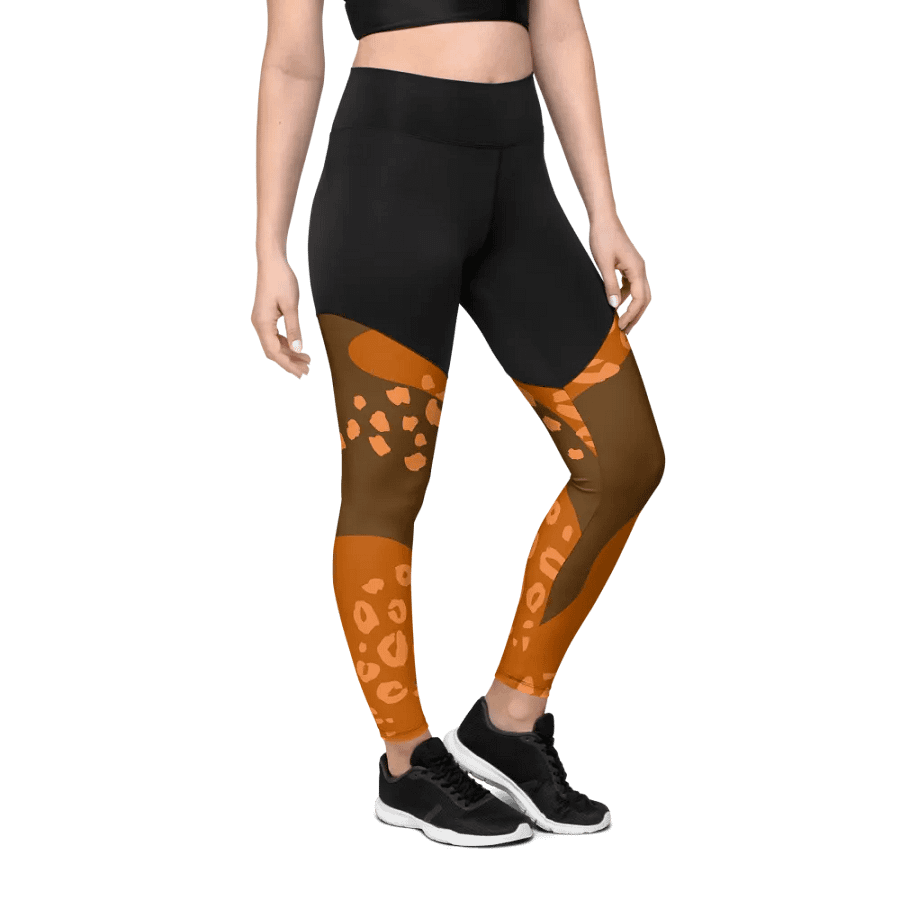Orange Safari Chic Compression Leggings product image (3)