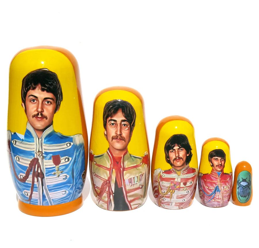 The Beatles Paul McCartney 5 Piece Nesting Doll set - Handcrafted Stacking Matryoshka Set - FREE U.S. SHIPPING! product image (6)