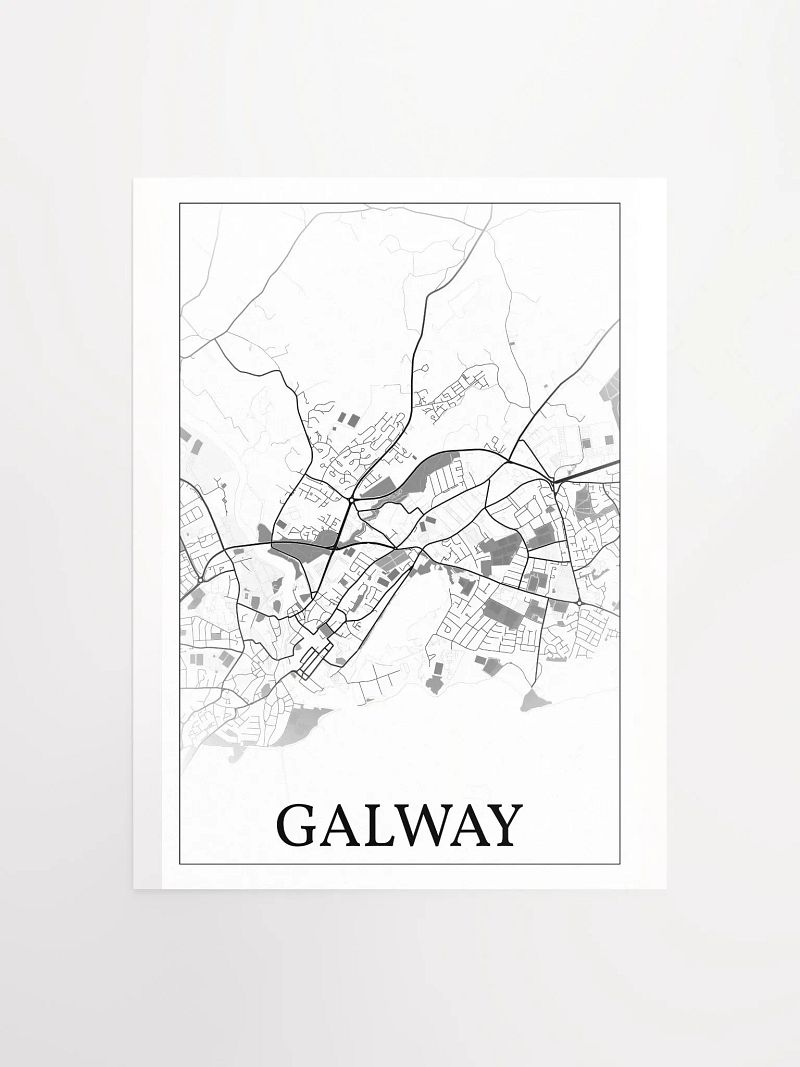 Galway, Éire, city map print