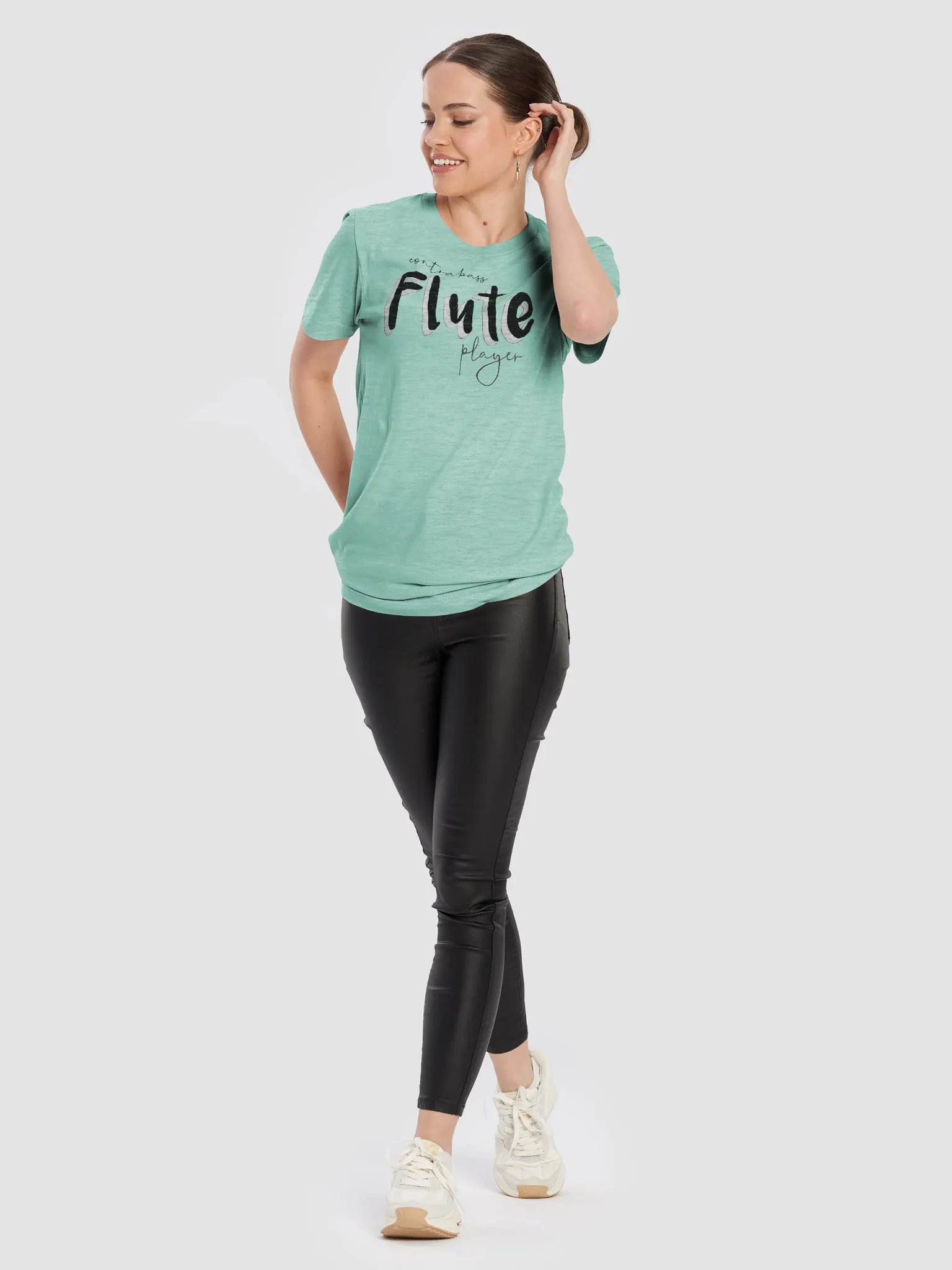 3D Contrabass Flute Player Typography Tee - Unisex product image (9)