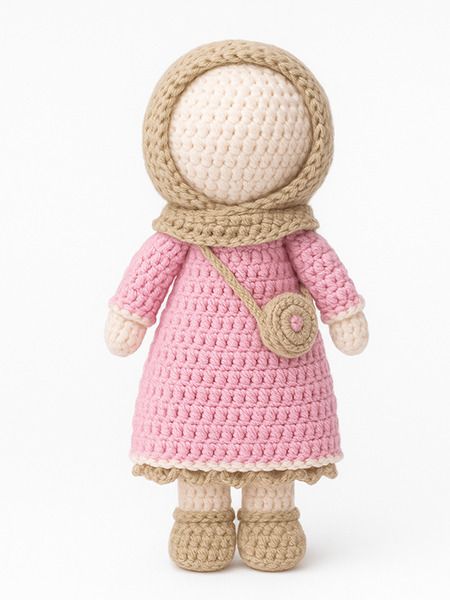 Modest Crochet Doll in Pink Dress product image (1)