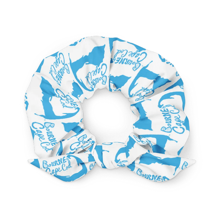 BOURNE to Cape Cod™ | Hair Tie | Coastal Chic | All-Over Logo Print | Blue on White product image (1)