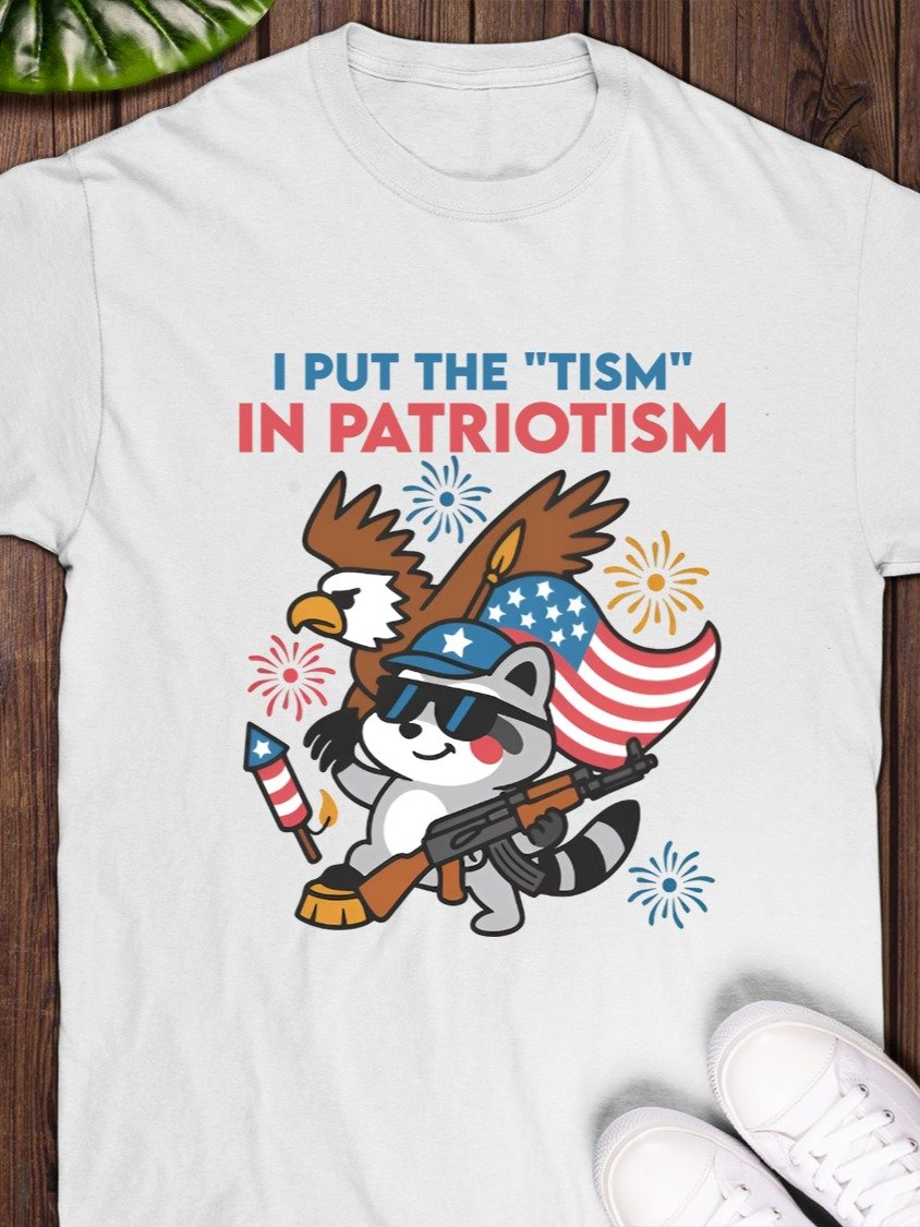 i put the tism in patriotism shirt product image (1)
