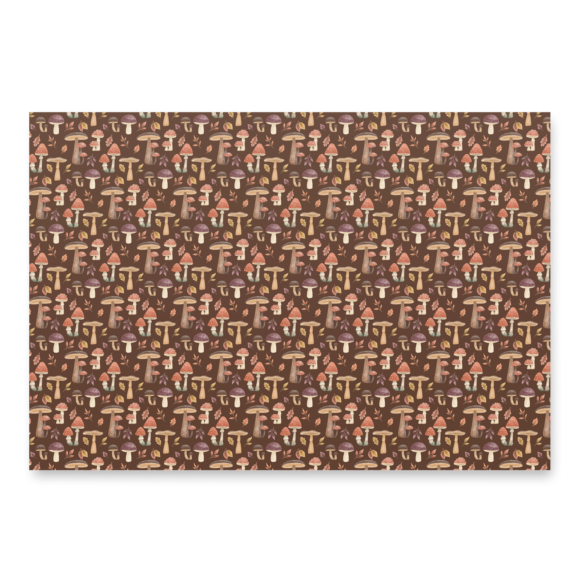 The mushroom haven wrapping paper set (3). Autumn mushroom design on green, brown & beige backgrounds product image (5)