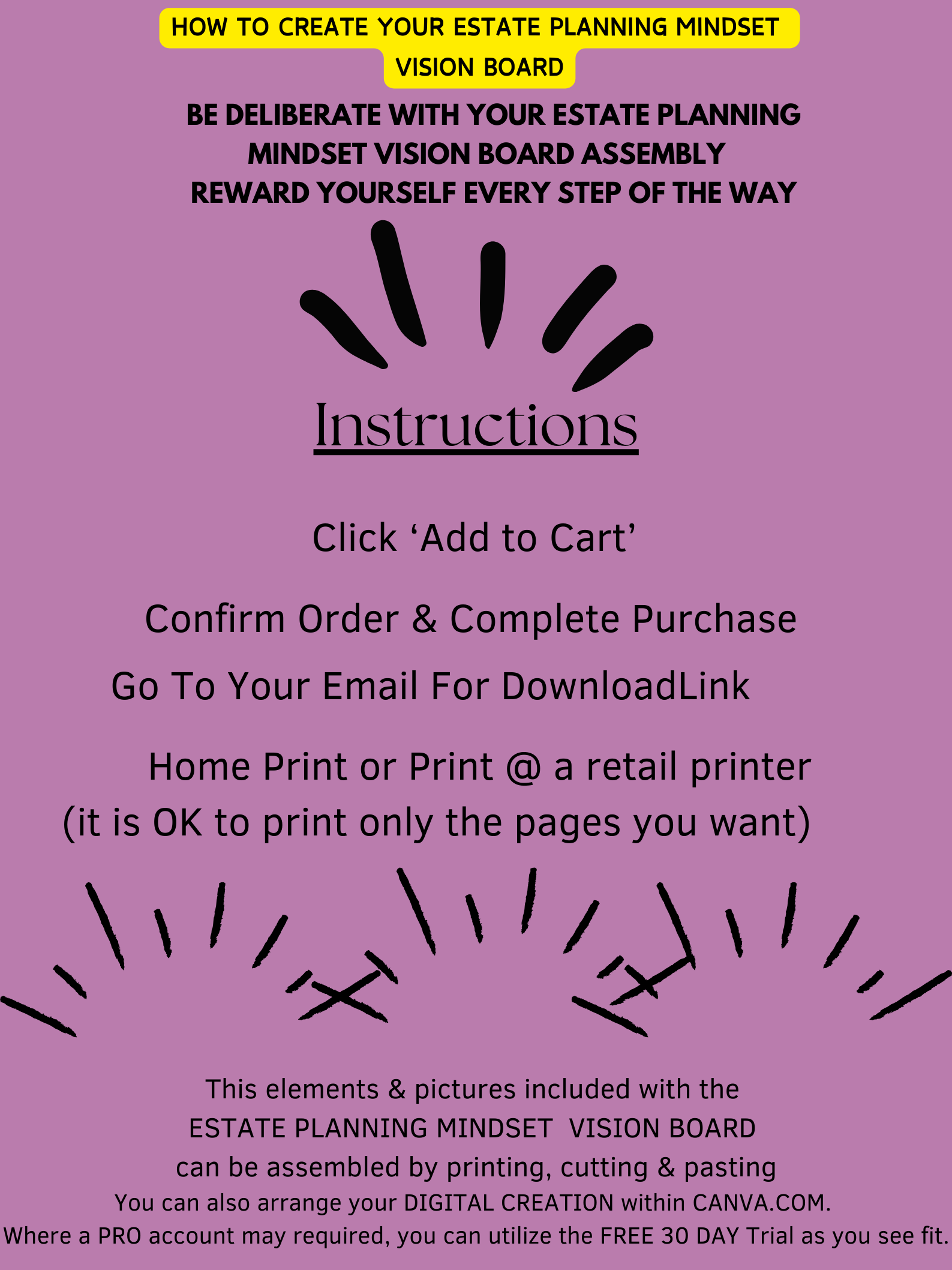 SMART MOMS ESTATE PLANNING MINDSET VISION BOARD KIT 2024-2025 product image (4)
