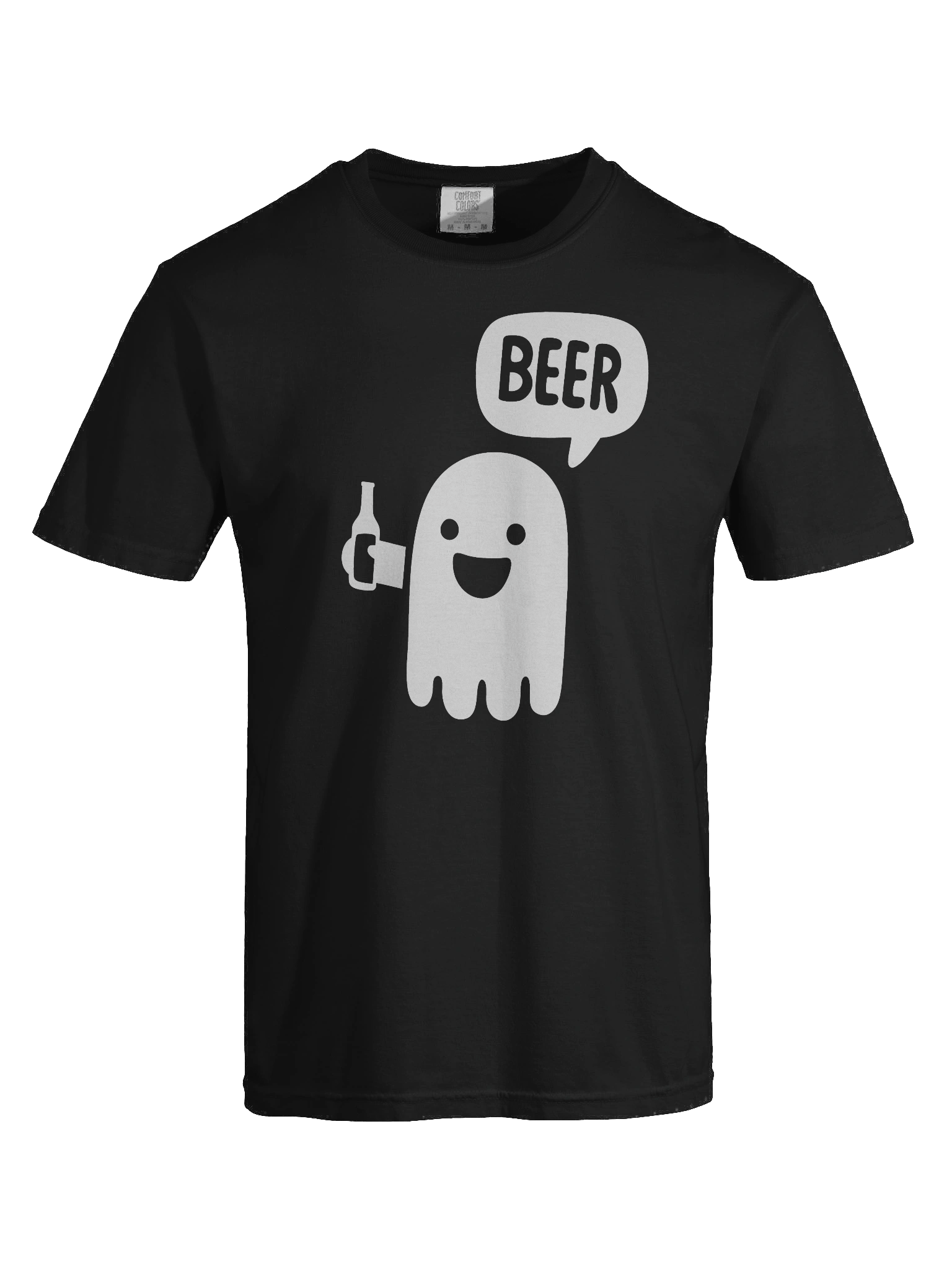 Funny Ghost Beer T-Shirt – 100% Cotton Boo Ghost Drinking Beer Graphic Tee, Halloween Party Shirt product image (4)