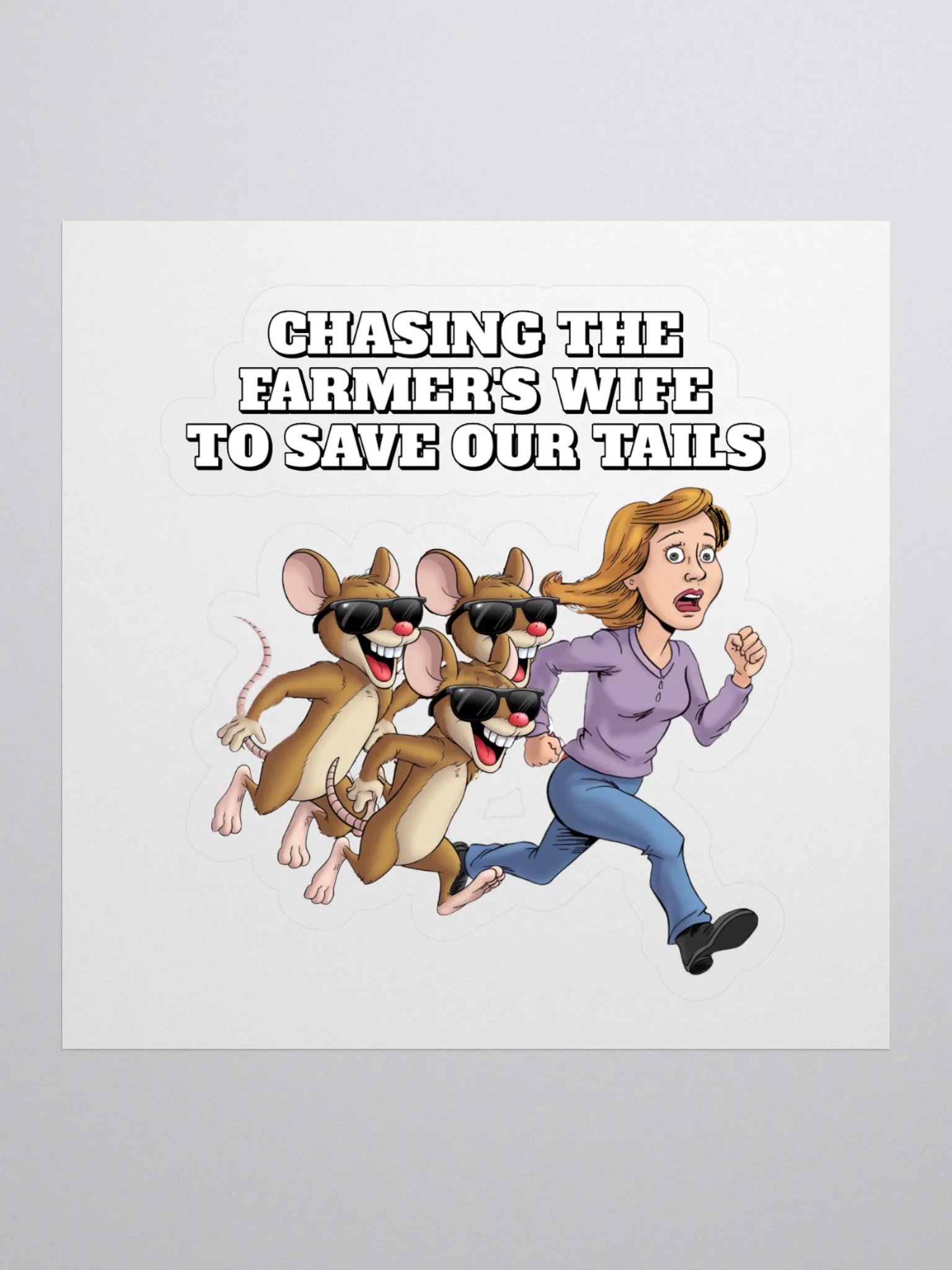 Chasing The Farmer's Wife - Three Blind Mice - Parody Sticker product image (1)