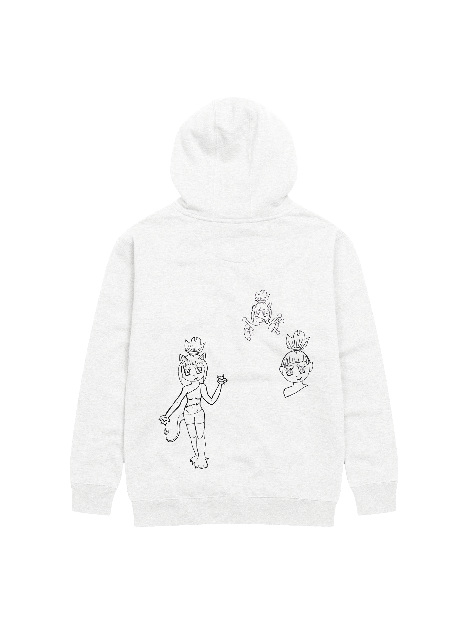 Lara Catpaw lineart hoodie product image (2)