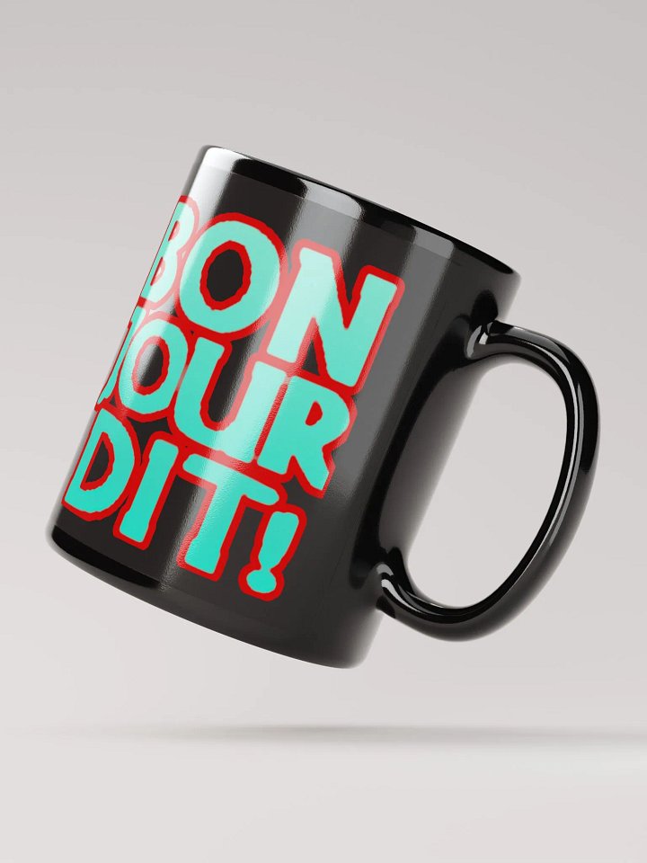 Mug Noir brillant Emote Bonjour + logo product image (2)