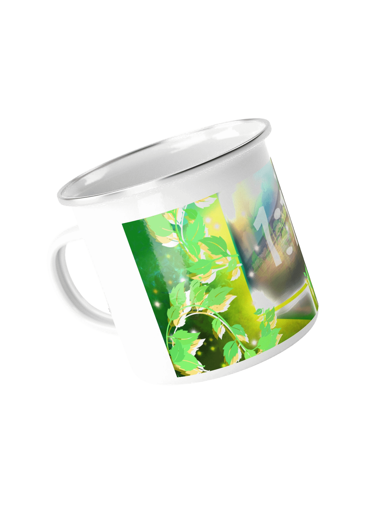AiG Logo Enhanced into a Solarpunk Artifact Nature Glow Enamel Mug product image (4)