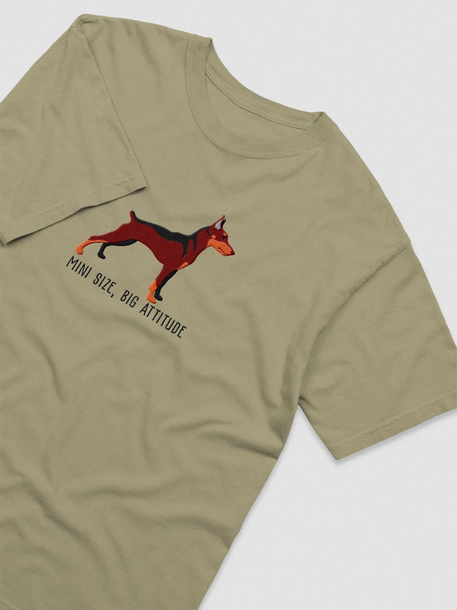 Mini Size, Big Attitude T-Shirt(Embroidered) of a Mini Pinscher(Red) product image (11)