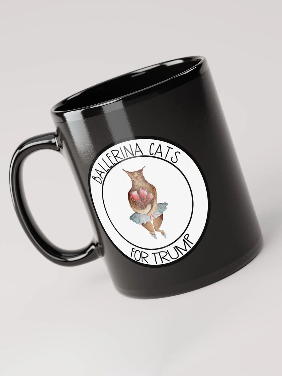 Ballerina Cat With Roses For Trump Black Mug product image (3)