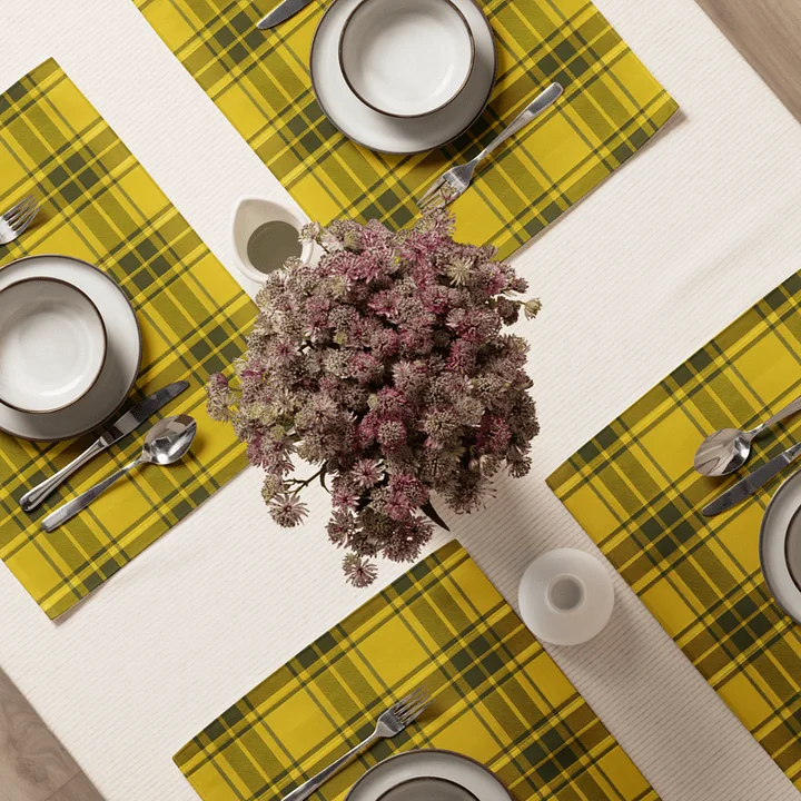 Yellow Plaid Cloth Placemats (Set of 4) product image (1)